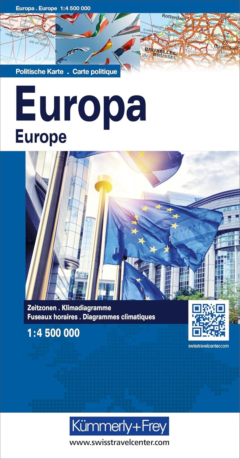 Carte pliée - Europe politique (multilingue)   Kümmerly & Frey
