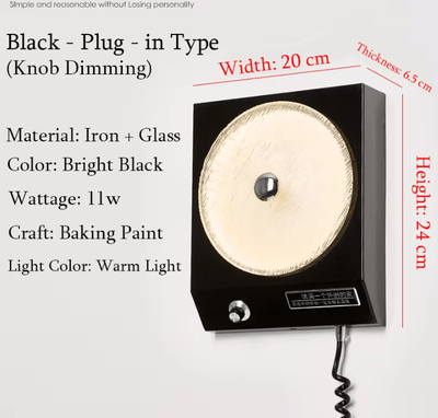 Inspire Curations Bauhaus Industrial Wall Lamp Retro Medieval Sconce black warm White (2700 3500k)