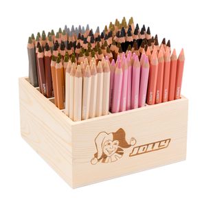 Jolly Buntstifte Classpack X-BIG Hautfarben 9500-0091, farbig sortiert, im Holzaufsteller, 144 Stück