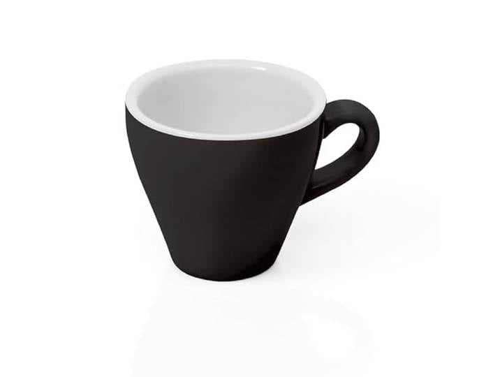 36x Espresso Tasse Obertasse Italia 90 ml schwarz, Porzellan