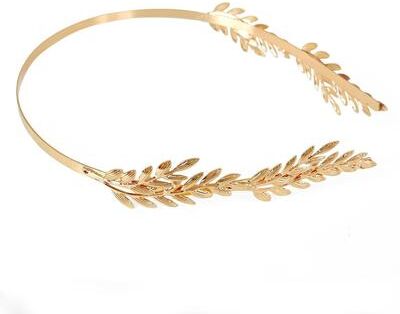 Fusion Finds Retro Gold Leaf Goddess Headband Greek Bridal Crown Tiara Hair Accessory b