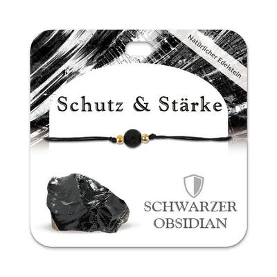Schwarzer Obsidian Armband mit 1 Edelsteinperle
