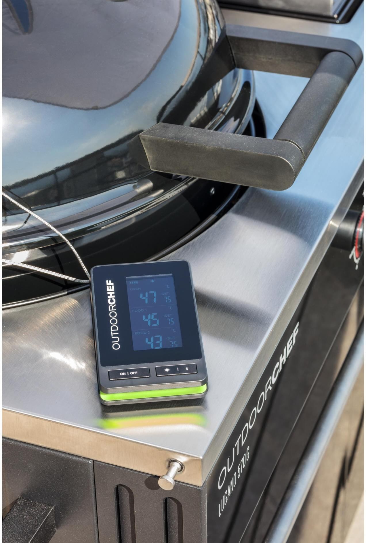 Kochthermometer OUTDOORCHEF "Gourmet Check Pro Bluetooth", schwarz, Edelstahl, Kunststoff, Temperaturmessgeräte, Kochthermometer schwarz Einheitsgröße