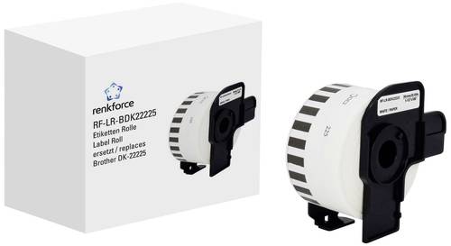 Renkforce Etiketten Rolle Kompatibel ersetzt Brother DK-22225 38mm x 30.48m Papier Weiß 30.48m Standard Universal-Etiketten