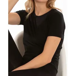Pompadour Merinowolle Shirt 1/4 Arm 1 Stück | 44 | Schwarz (PO-0050)