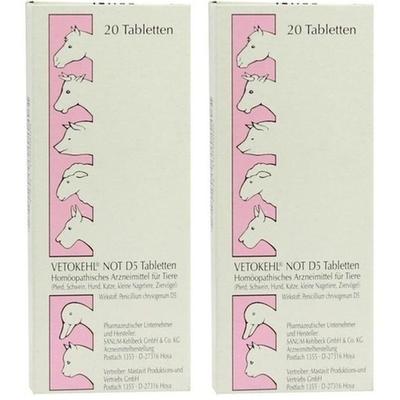 Vetokehl NOT D 5 VET Doppelpack 2x20 St Tabletten
