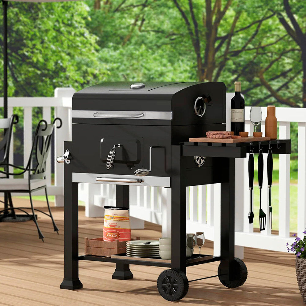 Dakota Fields Christoph 113cm W Charcoal Grill Black