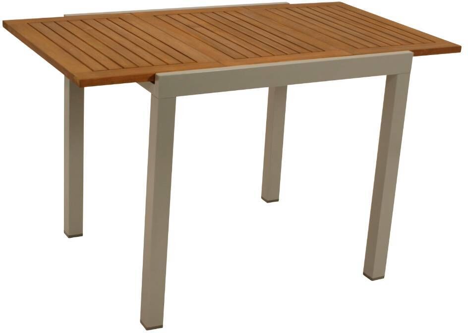 Pharao24.de Terrassentisch Ausziehtisch aus Aluminium und Akazie Massivholz