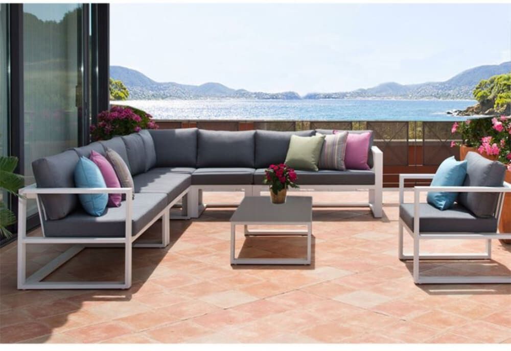 Au jardin de Chloé Banquette de jardin en aluminium blanc L128 x P75 x H64 cm Blanc 128x64x75cm