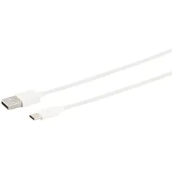 USB-A Ladekabel, USB-C, 2.0, ABS, weiß, 1m