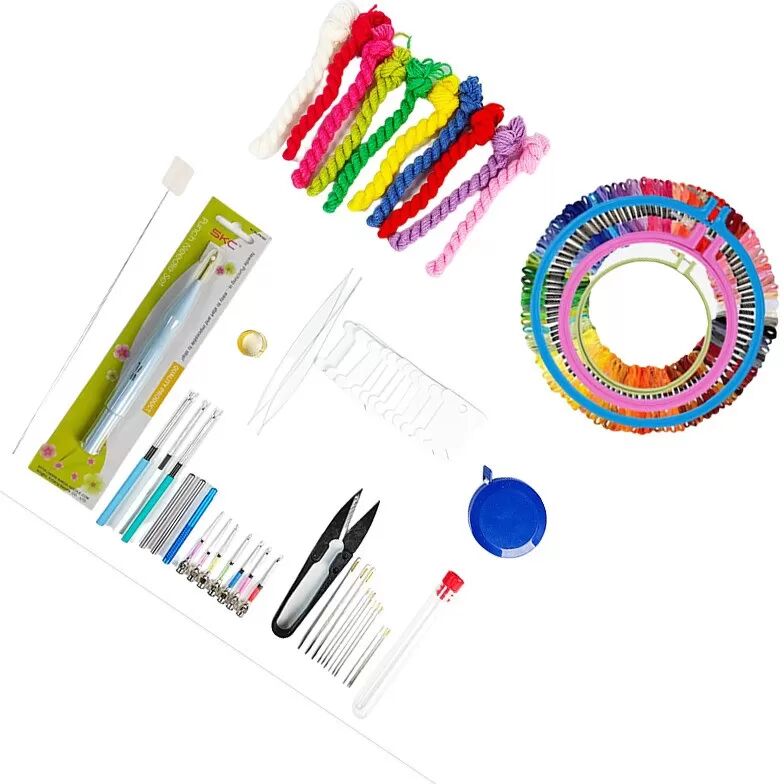 INF Kit de Broderie Aiguille Poinçonnage Réglable - Aiguilles Interchangeables Multi-Têtes