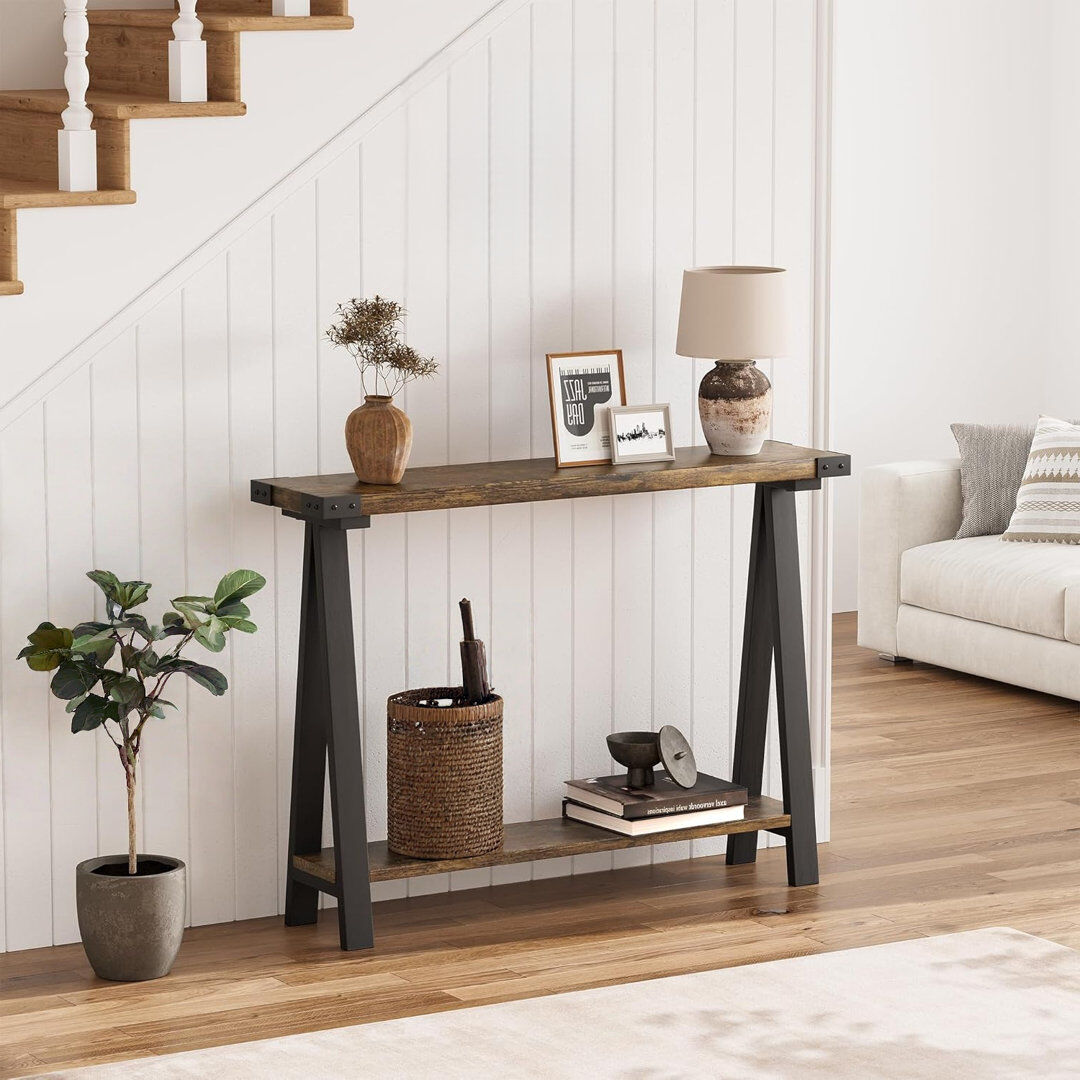 Blue Elephant 110 cm W Console Table Dark Brown Wood 80cm H X 110cm W X 21.1cm D