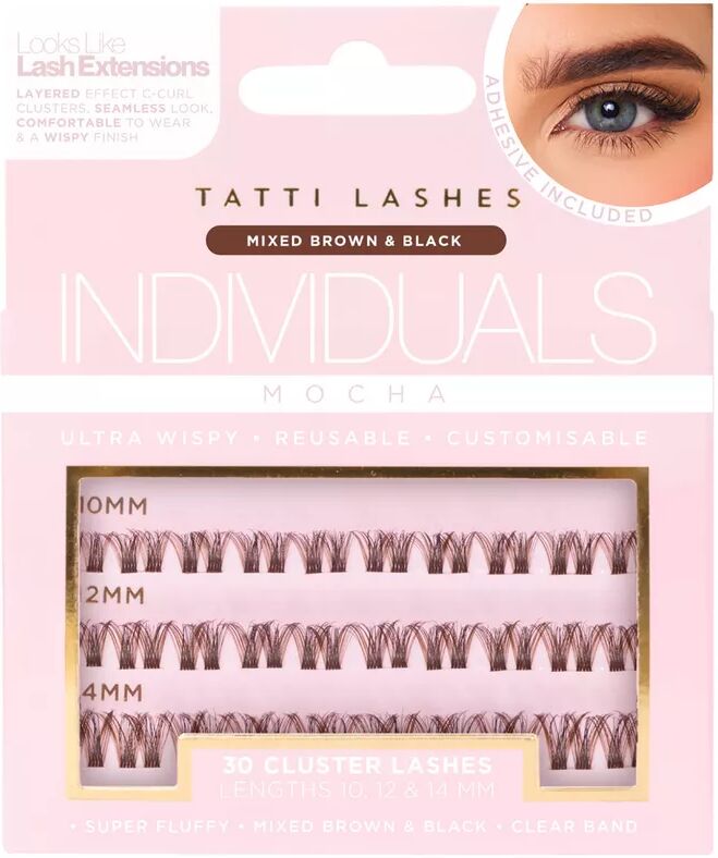 Tatti Lashes - Mon Cherie Mocha – Individual Cluster-Wimpern, Schwarz-Braun, 30 Stück