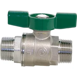 Trinkwasser-Kugelhahn R253D AG/AG 1" Messing verchromt/ Flügelgriff