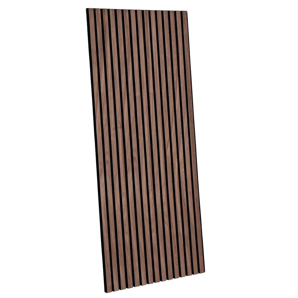 Floordirekt Akustikpaneel, Walnuss, Holzwerkstoff, Holz, 60x118 cm, Montage ohne Bohren, Tapeten & Wandverkleidungen, Akustikpaneele