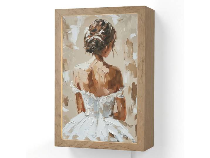 OnlyWow Wandleuchte - Frau - Farbe - Abstrakt - Beige - Modern - 20x30 cm, Hellbraun, Holzwerkstoff, Rechteckig, LED integriert, 20x30x8 cm, Lampen & Leuchten, Innenbeleuchtung, Wandlampe