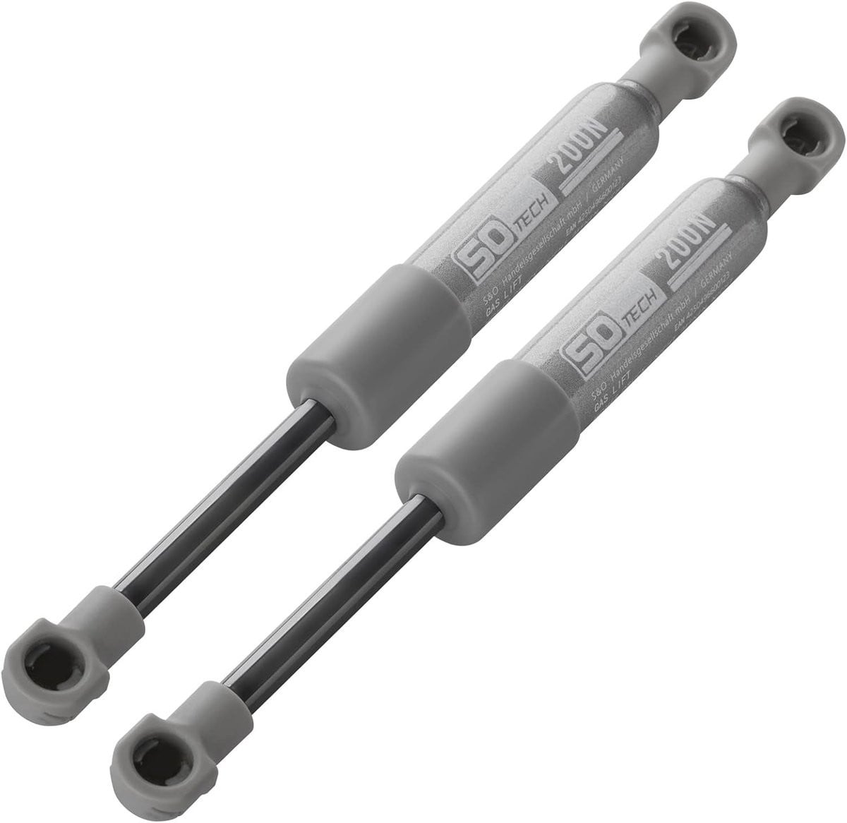 Gasdrukveren Set Zilver - Versterkte Uitvoering 200N - 210mm Uitgeschoven - Reserveonderdeel voor Keukenmeubels