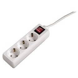 hama 00108815 Steckdosenleiste, 3-fach, mit Schalter, 5 m, Weiß