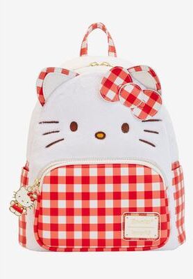 Women's Loungefly x Sanrio Hello Kitty Mini Backpack Handbag Gingham White Red by Loungefly in White (Size ONE SIZE)