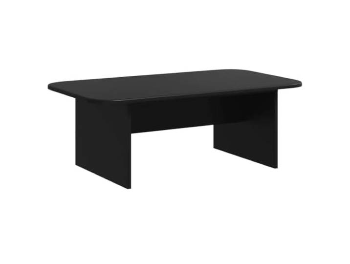 GHVBNMF Couchtisch Schwarz 93x53x33 cm Holzwerkstoff Wohnzimmer Tisch Rechteckiger Wohnzimmertisch in Schwarz mit offenem Fächersystem für Zeitungen und Alltagsgegenstände.