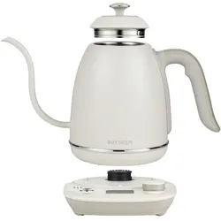 Buydeem Teapot Electric Gooseneck Coffee Kettle, model K821, color Oat White EU, Wasserkocher, Weiss