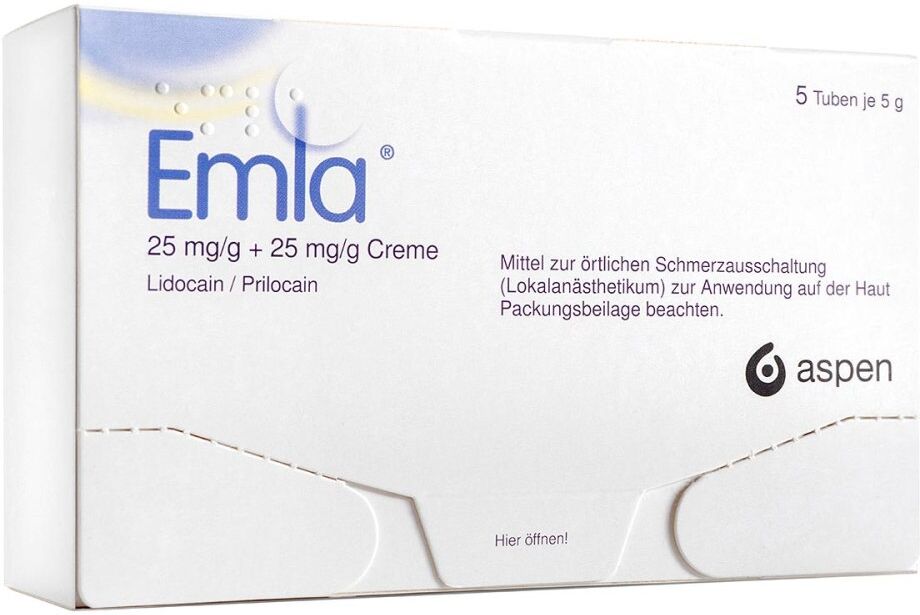 Emla 25 mg/g + 25 mg/g Creme + 12 Tegaderm 5X5g