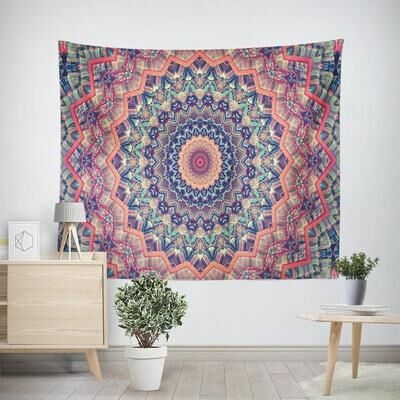 Uplifted Finds Hippie Mandala Bohemian Tapestry   Indian Psychedelic Wall Mural   Aesthetic Vintage Bedding & Meditation Art tn dz24022700001 230 X 150 Cm