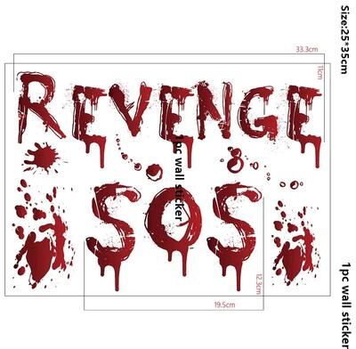 Uplift Treasures Halloween Bloody Handprint Wall Window Sticker Horror Decal Set 13