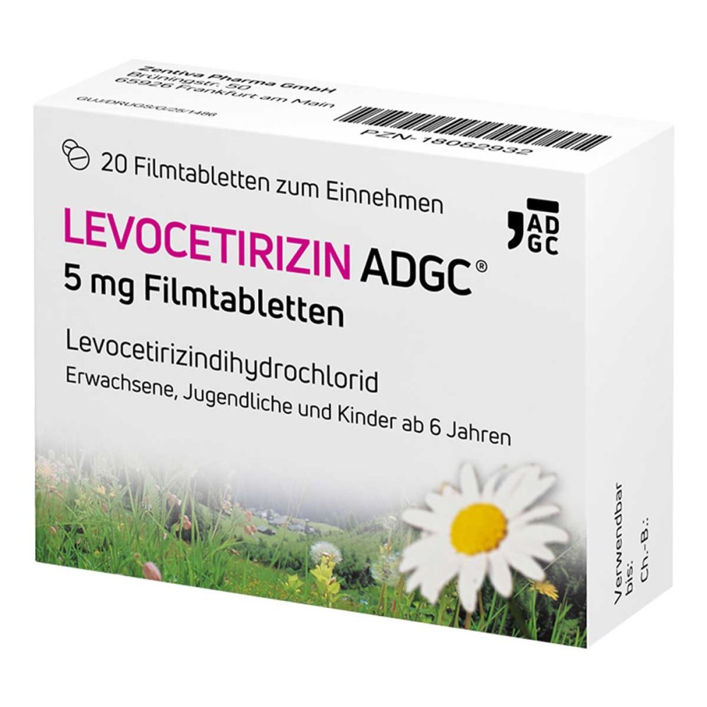 Zentiva Pharma GmbH Levocetirizin ADGC 5 mg Filmtabletten 18082932