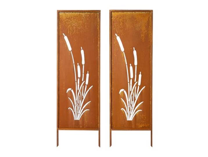 VEVOR Paravent, 50x160 cm 2er-Pack, Raumteiler Metall, Trennwand mit Erdspießen & Kohlenstoffstahlplatte, Sichtschutz, Raumtrenner, Dekorative Sichtschutzwand für Garten, Terrasse, Hof, Balkon