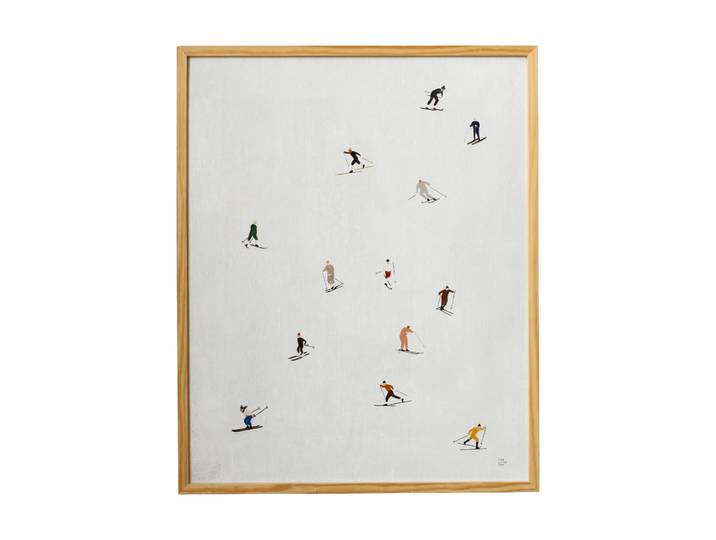 Fine Little Day Skiers poster 40x50 cm Lichtgrijs