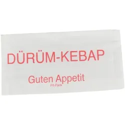 DayBays 7000 Stk. Bäckerfaltenbeutel 10+4x20 cm mit Druck "Dürüm Kebab" weiss gebleicht Natron