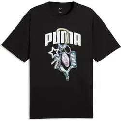 Puma Herren Freizeit / Mode Sommer GJ T-Shirts / Tanks T-Shirts/Tanks ku.Arm He/Uni GRAPHICS Relaxed Execution Tee, Größe XXL in Schwarz Schwarz