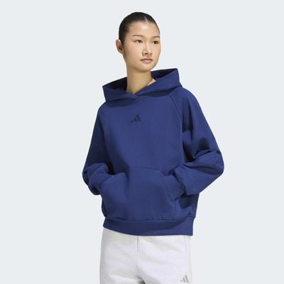 Kapuzensweatshirt ADIDAS SPORTSWEAR "W AK SL OH HD", Damen, Gr. XL, dunkelblau, Obermaterial: 100% Baumwolle, normal, Rundhals, angesetztes Bündchen, Sweatshirts, Schwere Premium-Qualität, robuste Stoffstruktur