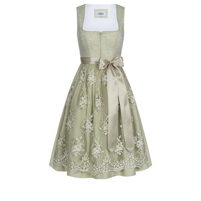 Dirndl NÜBLER "Mini Dirndl Kisha", Damen, Gr. 50, EURO, grün, Obermaterial: 90% Leinen LI. 10% Polyester PES., Kleider