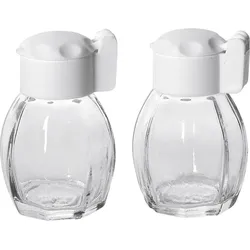 6x Metaltex S&P-Streuer-Set Schna, Pfeffermühle + Salzmühle, Transparent, Weiss