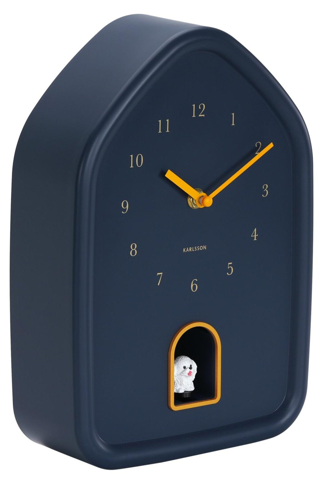 Karlsson Cucuksuhr wandklok met hond design, donkerblauw