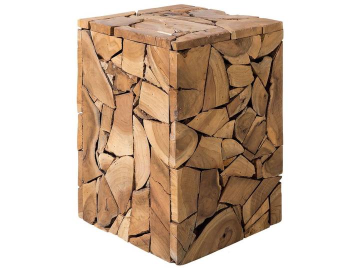 BEISTELLTISCH Teakholz hellbraun quadratisch 30/30 cm Nelson