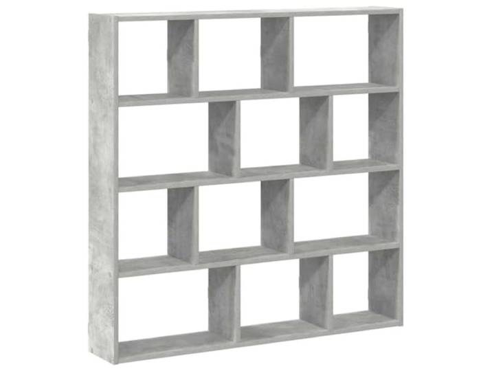QINXIXINAIXI Würfelregal 12 Fächer Betongrau Holzwerkstoff Wandmontage,Schweberegal,zeitloses Design,pflegeleicht,feuchtes Tuch,Stauraum