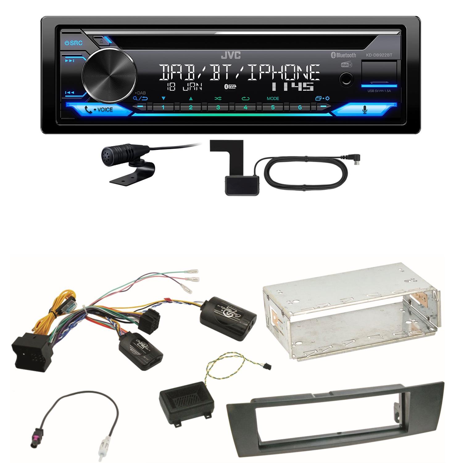 JVC KD-DB922BT Bluetooth Digitalradio Einbauset für BMW E90 E91 E92 E93