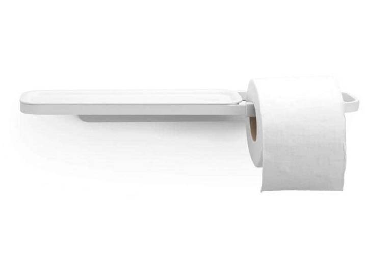 Toilettenpapierhalter BRABANTIA Mindset mit Ablage Weiss , weiss (weiß), B:14cm H:4,2cm, Kunststoff, Toilettenpapierhalter, Toilettenpapierhalter