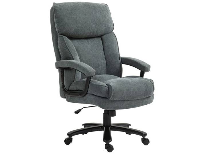 Fauteuil bureau - Zephmum - grand haut charge 200kg robuste rembourré gris