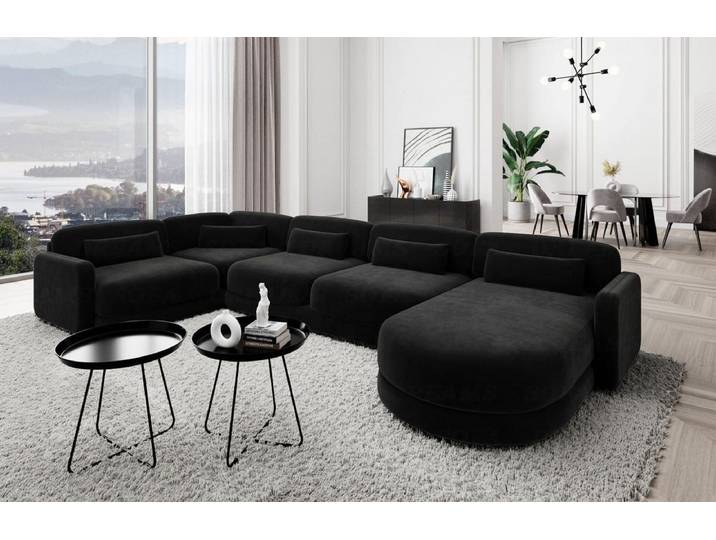 Wohnlandschaft Valencia U-Form aus Stoff