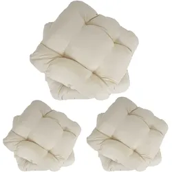 6er-Set Sitzkissen Milano, Stuhlkissen Kissen, 41x38x8cm ~ creme
