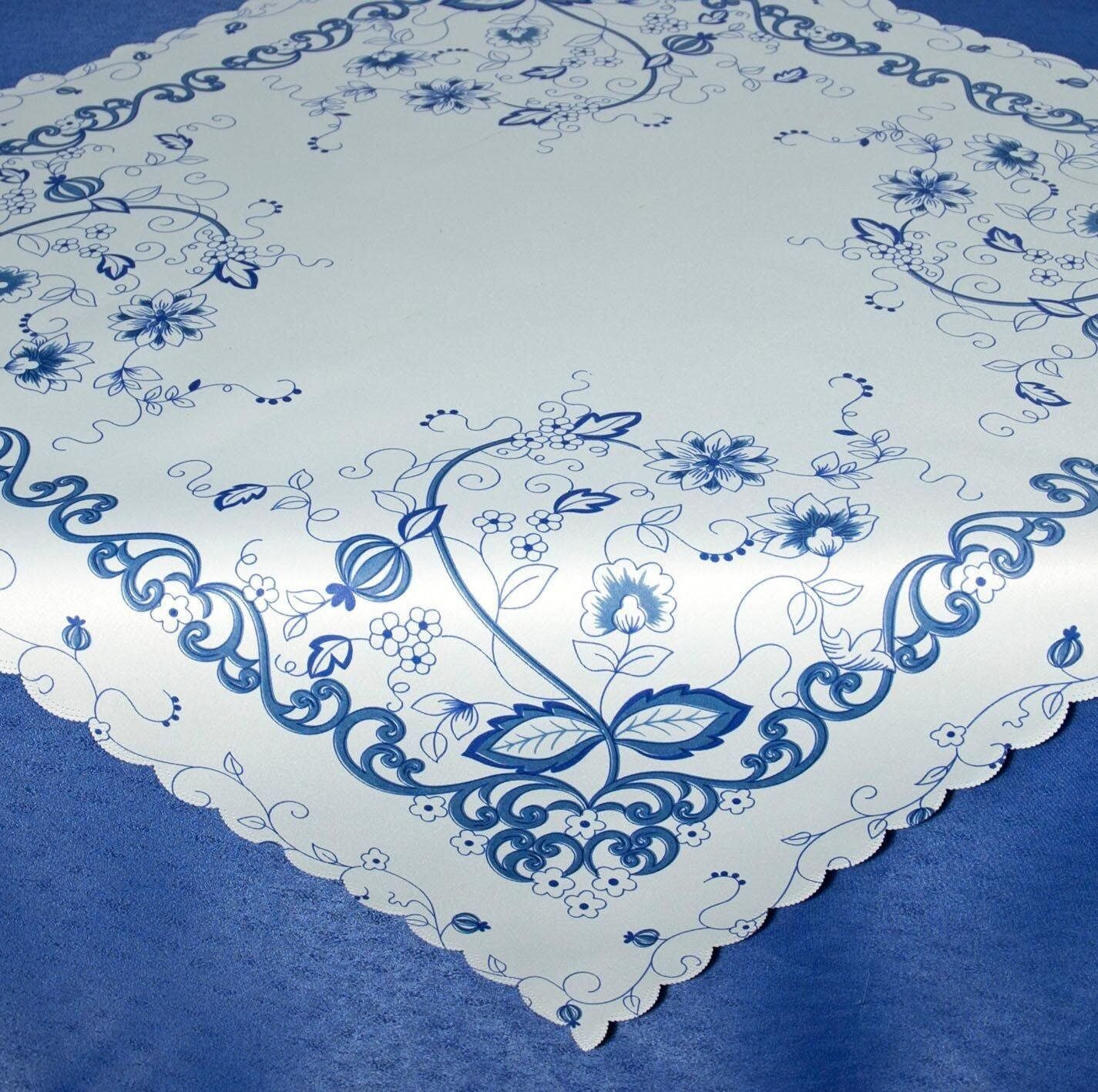 Mitteldecke DELINDO LIFESTYLE "ZWIEBELMUSTER" Gr. 1, weiss (weiß), B:80cm L:80cm, Polyester, Tischdecken, Mitteldecke, Glattes Gewebe, bedruckt weiß B/L: 80cm x 80cm, quadratisch