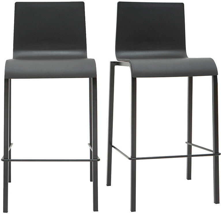 Miliboo Schwarze stapelbare Designer-Barhocker H65 cm (2er-Satz) KUPA