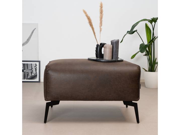 Bronx71 Leder Hocker Vegas rechteckig braun