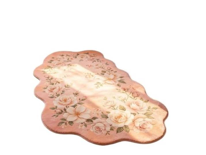 EnxJire Unregelmäßig geformter Schlafzimmerdekor-Teppich Blumenmuster-Teppiche for Wohnzimmer, dicke Plüsch-Nachttisch-Bodenmatte(San 245,100x200cm)