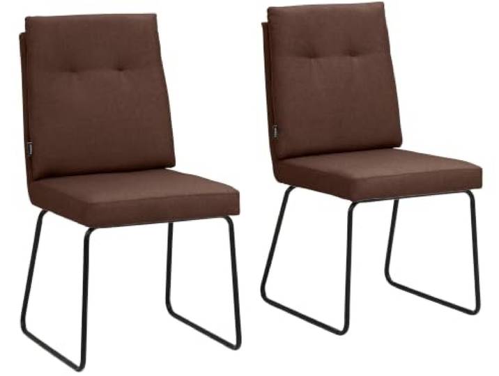 Irene Esszimmerstuhl, Polsterstuhl 2er Set aus Mikrofaser Cappuccino