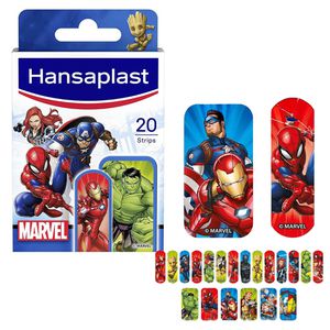 Hansaplast Pflaster Marvel, 20 Strips, wasserfest, atmungsaktiv, 2 Größen